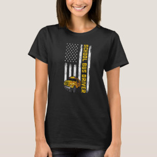 American Flag School Bus Driver Usa Flag Bus Drivi T-Shirt