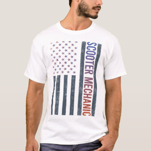 American Flag - Scooter Mechanic T-Shirt