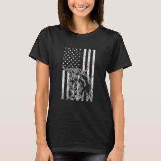American Flag Scottish Cow  Scottish Highland Cow T-Shirt