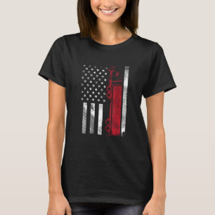 American Flag Semi Truck 18 Wheeler US Trucker Dri T-Shirt