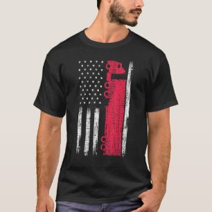 American Flag Semi Truck Driver 18 Wheeler Mechani T-Shirt