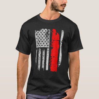 American Flag Semi Truck Driver Patriotic 18 Wheel T-Shirt