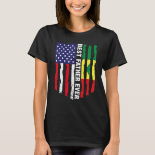 American Flag & Senegal Flag Best Father Ever Fami T-Shirt
