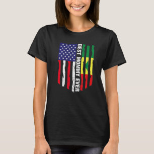 American Flag & Senegal Flag Best Mummy Ever Famil T-Shirt