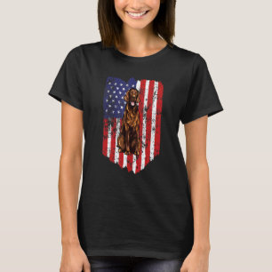 American Flag Setter Irish Usa T-Shirt