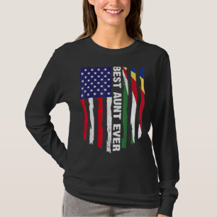 American Flag & Seychelles Flag Best Aunt Ever Fam T-Shirt