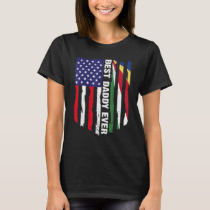 American Flag & Seychelles Flag Best Daddy Ever Fa T-Shirt
