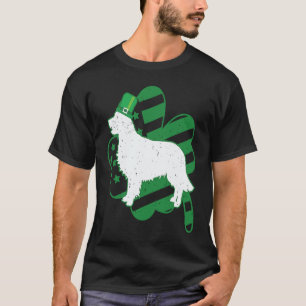 American Flag Shamrock Golden Retriever Dog St Pat T-Shirt