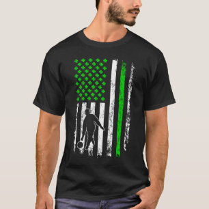 American Flag Shamrock Irish Bowling T-Shirt