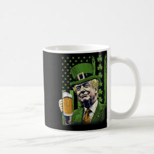 American Flag Shamrocks Irish Trump St Patricks Da Coffee Mug