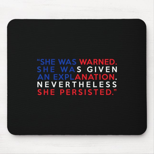 American Flag She Was Warned Nevertheless She Pers Mouse Mat (Front)
