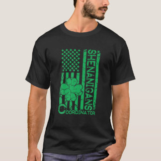 American Flag Shenanigans Coordinator St Patrick's T-Shirt