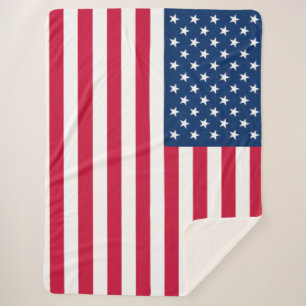 American Flag Sherpa Blanket USA
