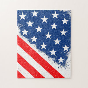 American Flag Shirt USA Patriotic Star Stripes Jigsaw Puzzle