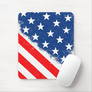 American Flag Shirt USA Patriotic Star Stripes Mouse Mat