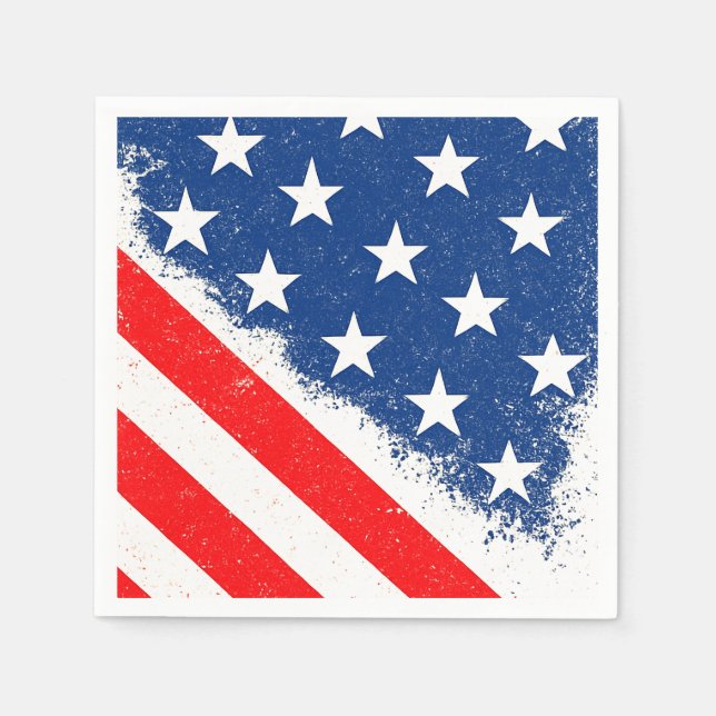 American Flag Shirt USA Patriotic Star Stripes Napkin (Front)