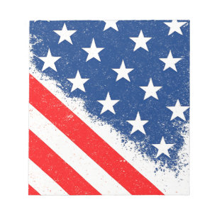 American Flag Shirt USA Patriotic Star Stripes Notepad