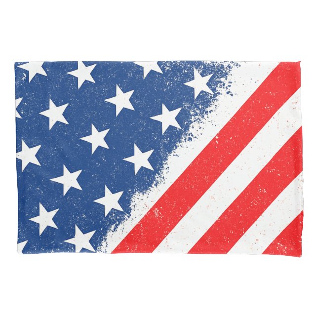 American Flag Shirt USA Patriotic Star Stripes Pillowcase (Front)