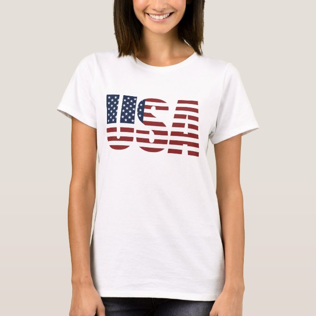 American Flag Shirt Women's USA Patriotic America (Front)