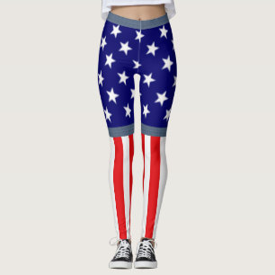 American Flag Shorts Leggings