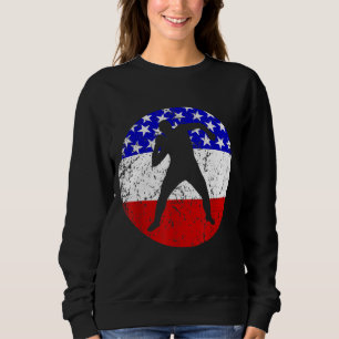 American Flag Shot Put Vintage Retro Track And Fie Sweatshirt