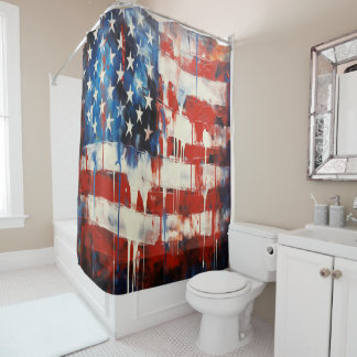 American Flag Shower Curtain
