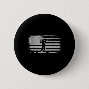 American Flag Shuttle Badminton  6 Cm Round Badge