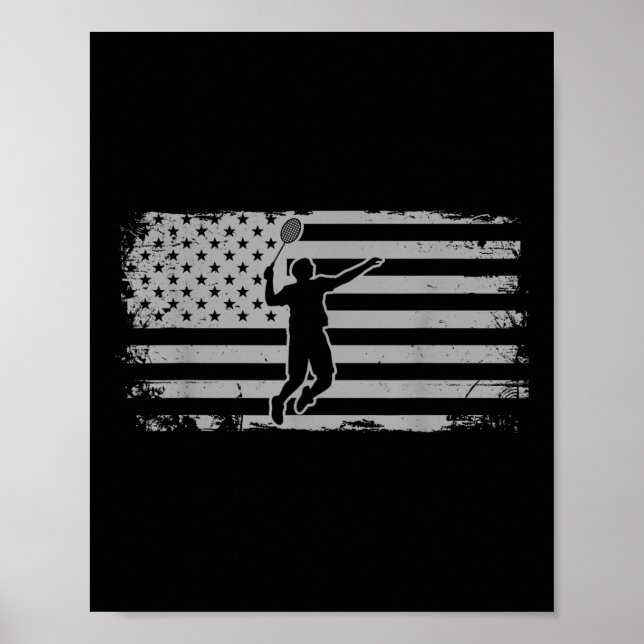 American Flag Shuttle Badminton  Poster (Front)