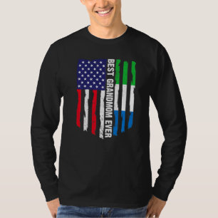 American Flag Sierra Leone Flag Best Grandmom Ever T-Shirt