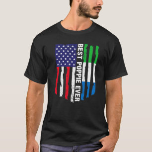 American Flag Sierra Leone Flag Best Poppie Ever F T-Shirt