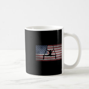 American Flag Silhouette Gymnastics Aerial Silk Wo Coffee Mug