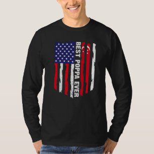American Flag & Singapore Flag Best Poppa Ever Fam T-Shirt