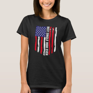 American Flag & Singapore Flag Best Single Mum Eve T-Shirt