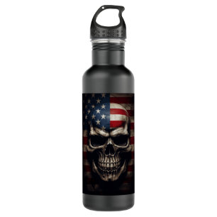 American Flag Skull 710 Ml Water Bottle