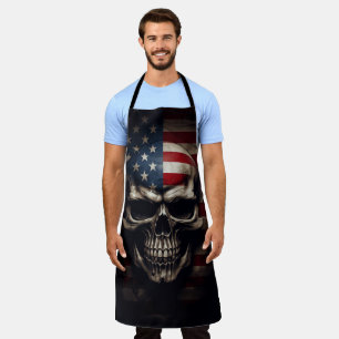 American Flag Skull Apron