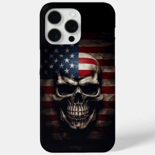 American Flag Skull iPhone 15 Pro Max Case