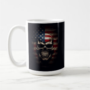 American Flag Skull Coffee Mug