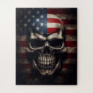 American Flag Skull Jigsaw Puzzle