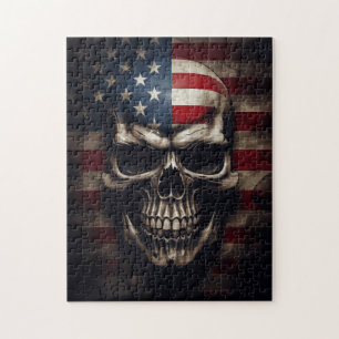 American Flag Skull Jigsaw Puzzle