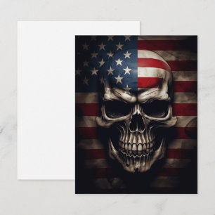 American Flag Skull Note Card