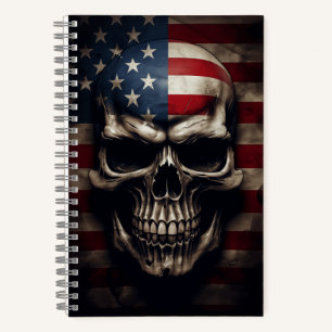American Flag Skull Notebook