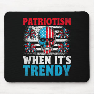 American Flag Skull Patriot Skeleton Independence  Mouse Mat