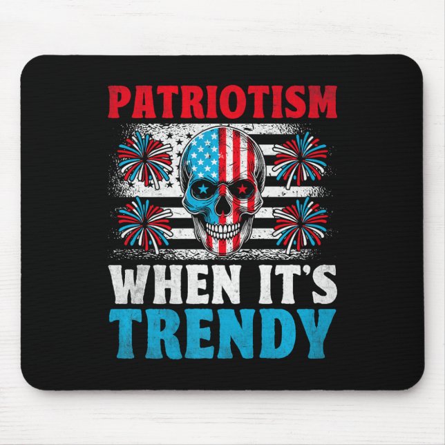 American Flag Skull Patriot Skeleton Independence  Mouse Mat (Front)