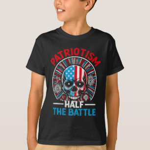American Flag Skull Patriot Skeleton Independence T-Shirt