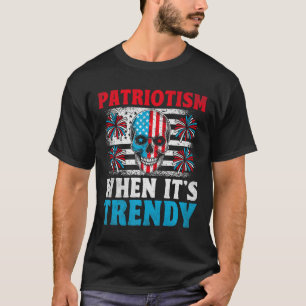 American Flag Skull Patriot Skeleton Independence  T-Shirt