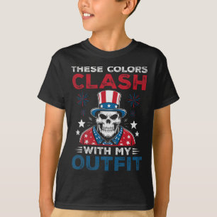 American Flag Skull Patriot Skeleton Independence T-Shirt