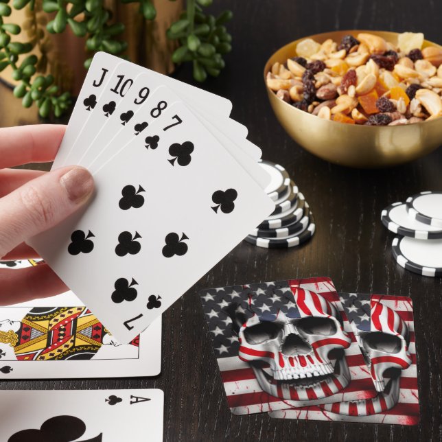 American Flag Skull Playing Cards (In Situ)
