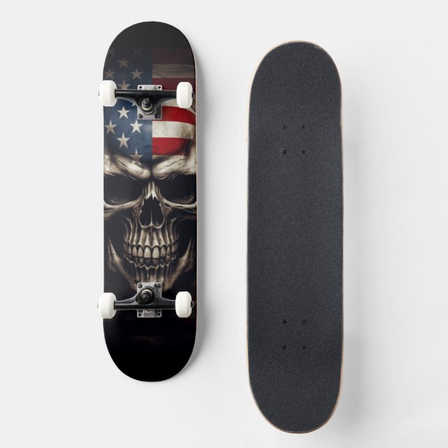 American Flag Skull  Skateboard (Front)