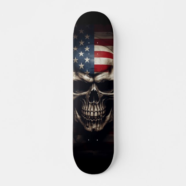 American Flag Skull  Skateboard (Front)