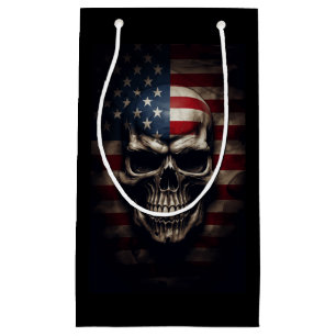 American Flag Skull Small Gift Bag
